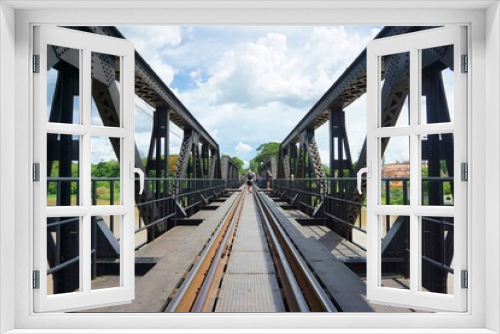 Fototapeta Naklejka Na Ścianę Okno 3D - Death railway bridge on the River Kwai in Kanchanaburi