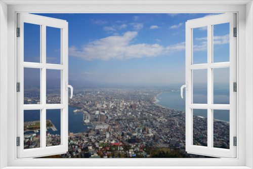 High view of Hakodate town from Mt. Hakodate observation point.