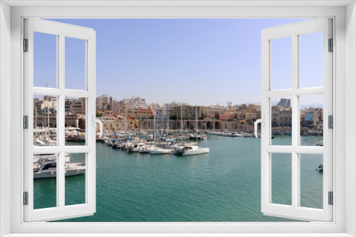Fototapeta Naklejka Na Ścianę Okno 3D - Hafenpanorama Heraklion, Kreta