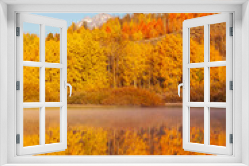 Fototapeta Naklejka Na Ścianę Okno 3D - Scenic Reflection Landscape of the Tetons in Autumn
