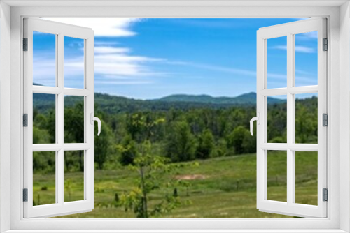 Panoramic view of a summer scene in the Adirondacks Mountains 