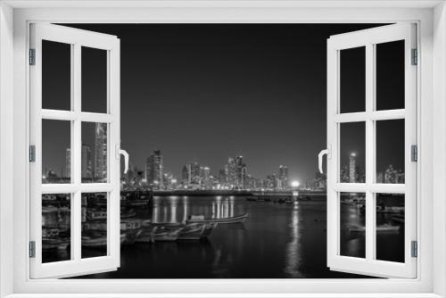 Fototapeta Naklejka Na Ścianę Okno 3D - Panama City panorama at night - Cityscape skyline  