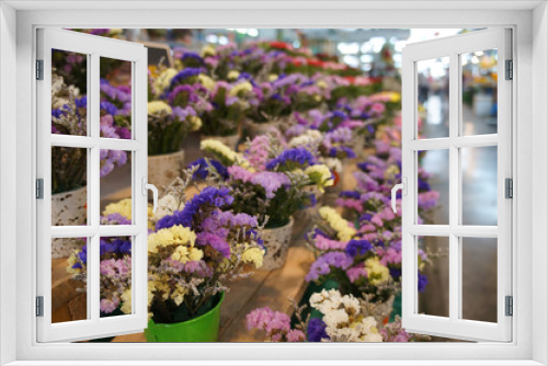Fototapeta Naklejka Na Ścianę Okno 3D - Flowers in the flower market