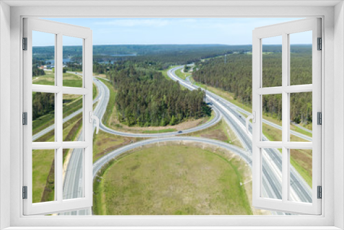 Fototapeta Naklejka Na Ścianę Okno 3D - road junction in the countryside aerial view