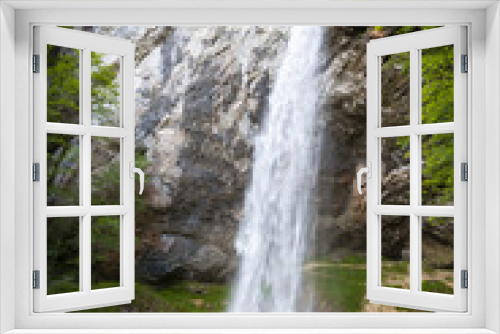 Fototapeta Naklejka Na Ścianę Okno 3D - giant big waterfall called Wildensteiner waterfall in austria
