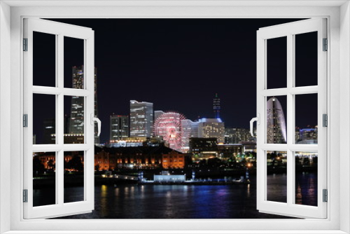 Fototapeta Naklejka Na Ścianę Okno 3D - 横浜の夜景