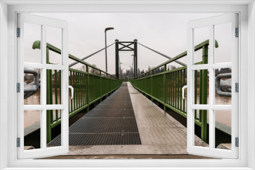 Fototapeta Naklejka Na Ścianę Okno 3D - metal pedestrian bridge details in city of Bauska, Latvia