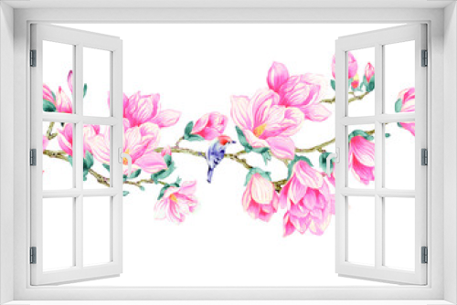 Fototapeta Naklejka Na Ścianę Okno 3D - Magnolia flower illustration