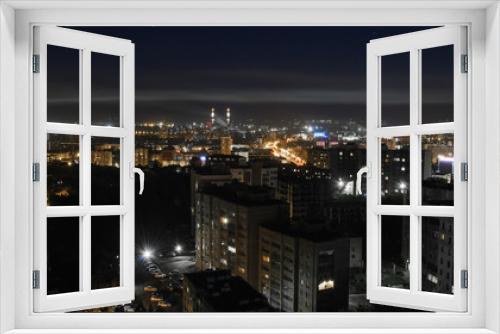 Fototapeta Naklejka Na Ścianę Okno 3D - Aerial view of night city: Kazan, Russia 