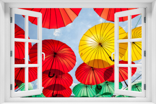 Fototapeta Naklejka Na Ścianę Okno 3D - Background colorful umbrella