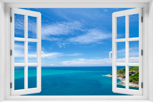 Fototapeta Naklejka Na Ścianę Okno 3D - Calm Sea Ocean And Blue Sky Background