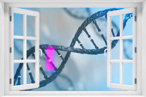 Fototapeta Naklejka Na Ścianę Okno 3D - DNA research concept DNA barcodes for biomedical research  mitochondrial DNA  Prostate cancer DNA test 3d rendering