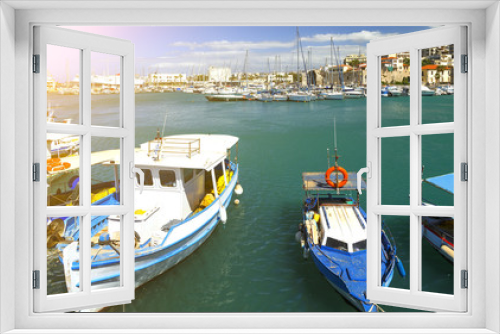 Fototapeta Naklejka Na Ścianę Okno 3D - Boats in the old port of Heraklion. Crete, Greece, Europe