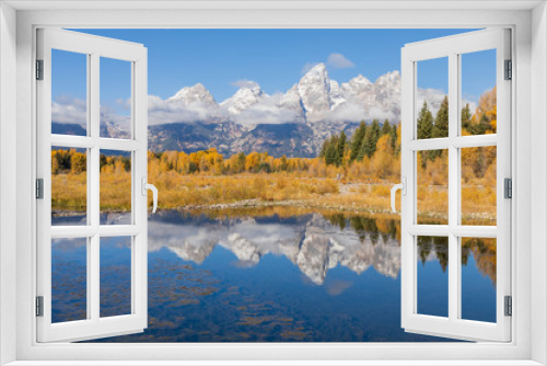 Fototapeta Naklejka Na Ścianę Okno 3D - Scenic Autumn Reflection Landscape int he Tetons