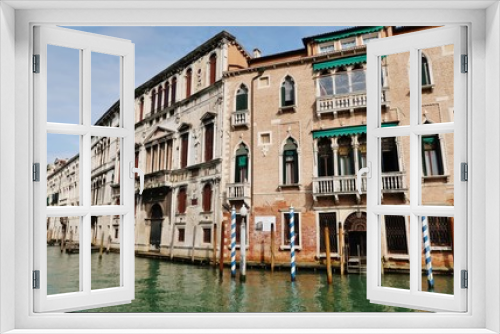 Fototapeta Naklejka Na Ścianę Okno 3D - Venedig, Paläste am Canal Grande