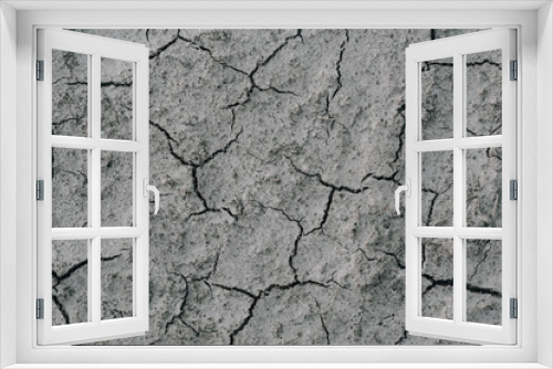 Fototapeta Naklejka Na Ścianę Okno 3D - Desert dry and cracked ground.