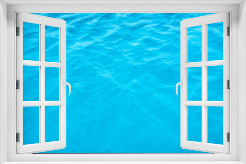Fototapeta Naklejka Na Ścianę Okno 3D - Wave ripple turquoise blue surface of pool