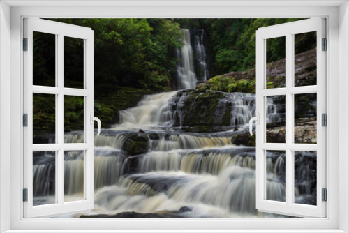Fototapeta Naklejka Na Ścianę Okno 3D - McLean Falls, Catlins, Neuseeland; Querformat