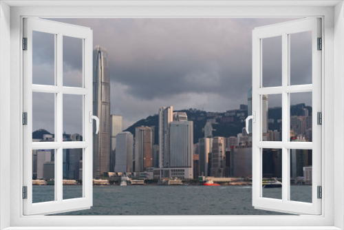 Fototapeta Naklejka Na Ścianę Okno 3D - Hong Kong urban city skyline in sunny day