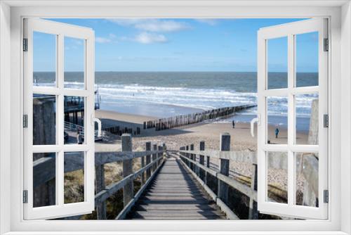 Fototapeta Naklejka Na Ścianę Okno 3D - Stairs to beach