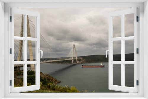 Fototapeta Naklejka Na Ścianę Okno 3D - Istanbul, Turkey, 24 June 2018: Yavuz Sultan Selim Bridge at Bosphorus of Istanbul.