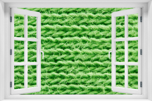 Fototapeta Naklejka Na Ścianę Okno 3D - Close-up of texture fabric. Green cloth textile background. Macro