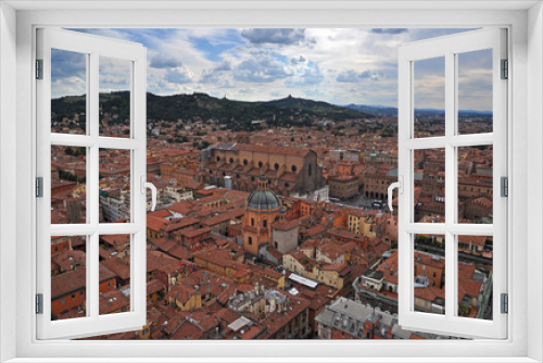 Fototapeta Naklejka Na Ścianę Okno 3D - Italy, Bologna aerial view from Asinelli tower