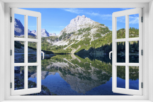 Fototapeta Naklejka Na Ścianę Okno 3D - Seebensee Tirol mit Wasserspiegelung