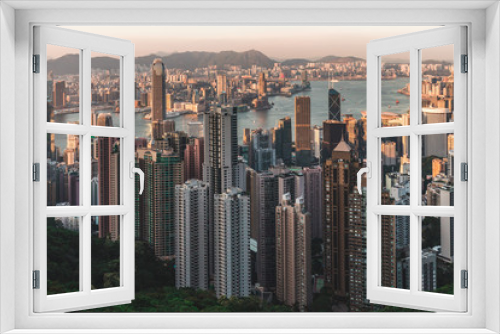 Modern Hong Kong skyline view from Victoria Peak