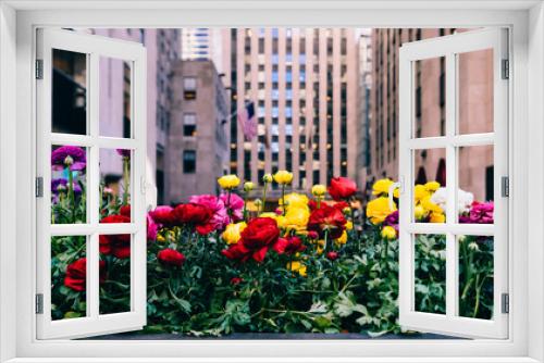 Fototapeta Naklejka Na Ścianę Okno 3D - City Flowers