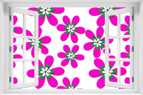 Fototapeta Naklejka Na Ścianę Okno 3D - Floral seamless pattern with flowers white