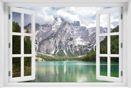 Fototapeta Naklejka Na Ścianę Okno 3D - Lake Braies in Dolomites, Italy
