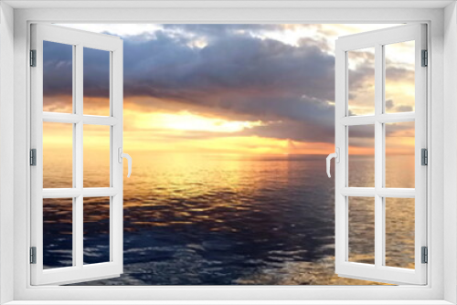 Fototapeta Naklejka Na Ścianę Okno 3D - Sonne versinkt im Ozean