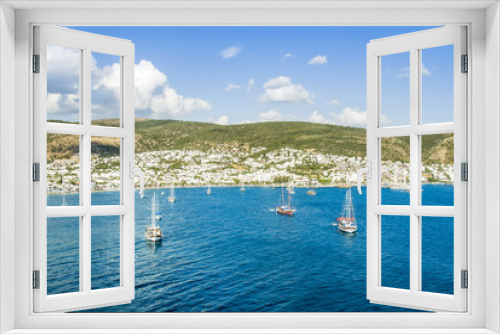 Fototapeta Naklejka Na Ścianę Okno 3D - Bodrum, Turkey, 18 May 2010: Sailboats at Aegean Sea