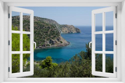 Fototapeta Naklejka Na Ścianę Okno 3D - Landscape with sea bay on island of Aegina in Saronic Gulf, Greece