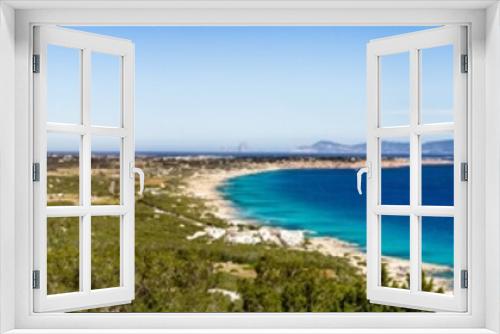 Fototapeta Naklejka Na Ścianę Okno 3D - Panorama Formentera mit Ibiza im Hintergrund