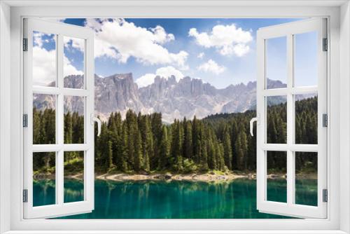 Fototapeta Naklejka Na Ścianę Okno 3D - Ausblick vom Karersee auf den Latemar