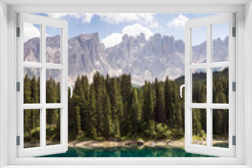 Fototapeta Naklejka Na Ścianę Okno 3D - Ausblick vom Karersee auf den Latemar 2