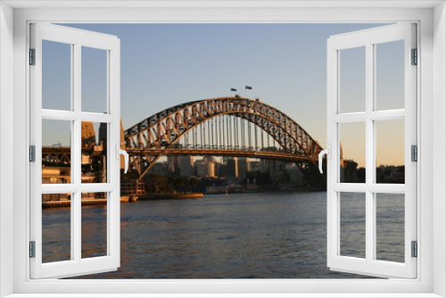 Fototapeta Naklejka Na Ścianę Okno 3D - harbour bridge at sunrise