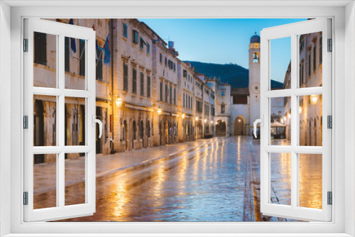 Fototapeta Naklejka Na Ścianę Okno 3D - Dubrovnik twilight panorama, Dalmatia, Croatia