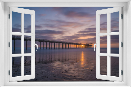 Fototapeta Naklejka Na Ścianę Okno 3D - Scripps Pier at Sunset