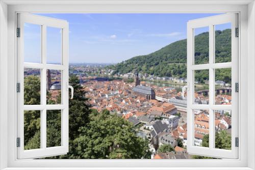 Aussicht auf die Altstadt und den Fluss Neckar, Heidelberg, Baden-Württemberg, Deutschland, Europa