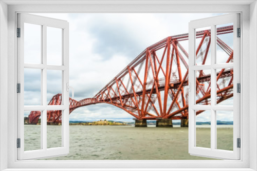 Fototapeta Naklejka Na Ścianę Okno 3D - Forth Bridge and Firth of Forth. Edinburgh, Scotland, UK