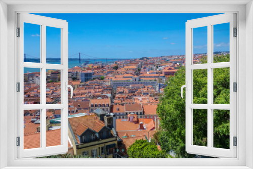 Old Red Tle Roofs of Lisbon, Portugal