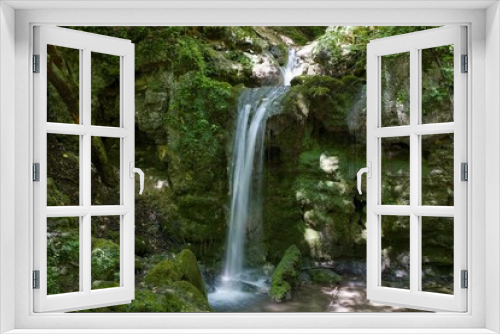 Fototapeta Naklejka Na Ścianę Okno 3D - Waterfalls in Hajska valley in National park Slovak Karst, Slovakia