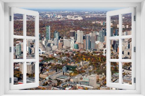 Fototapeta Naklejka Na Ścianę Okno 3D - Aerial of Toronto Bloor and Yonge Street showing part of the University of Toronto, UofT campus.
