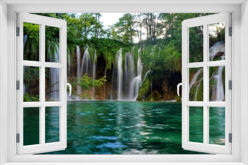 Fototapeta Naklejka Na Ścianę Okno 3D - Wasserfall bei den Plitwitzer Seen in Kroartien