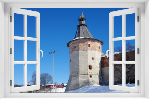 Fototapeta Naklejka Na Ścianę Okno 3D - ZARAYSK, RUSSIA - March, 2018: Zaraisk Kremlin on a sunny day