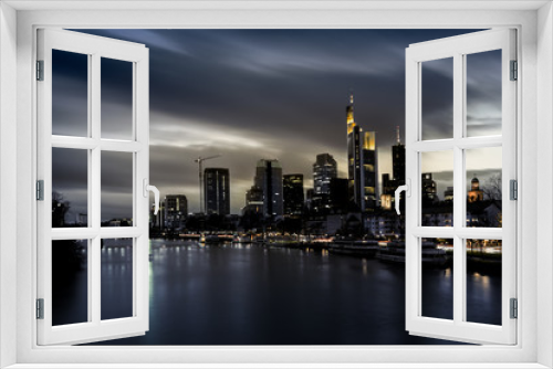 Fototapeta Naklejka Na Ścianę Okno 3D - Frankfurt Skyline Riverside