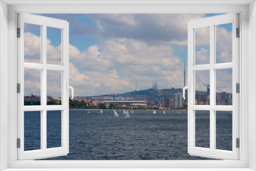 Fototapeta Naklejka Na Ścianę Okno 3D - Istambul city view from a ferry